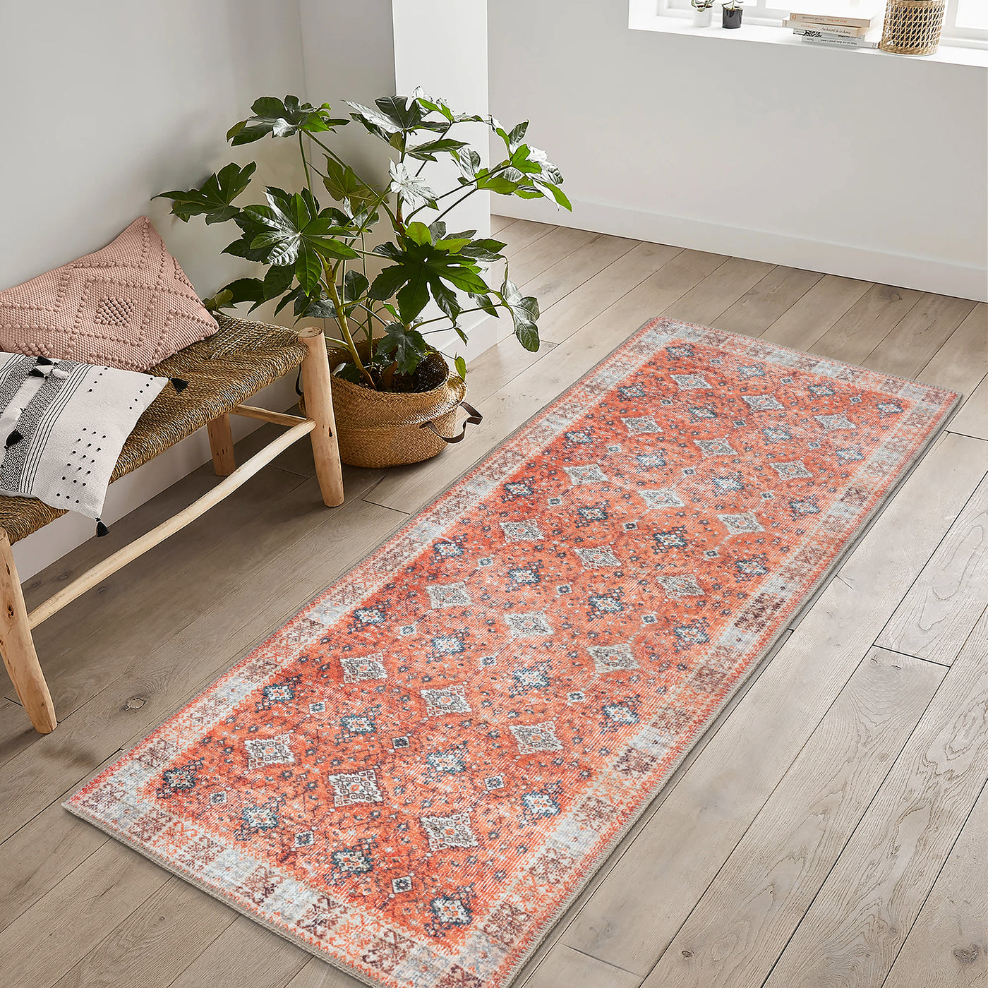 Ionia IO-64 Traditional Bordered Orange Rug