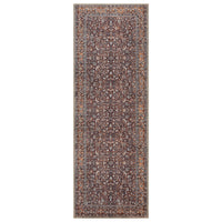 Ionia IO-63 Traditional Bordered Dark Brown and Orange Rug