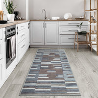 Ionia IO-55 Striped Blue and Brown Rug