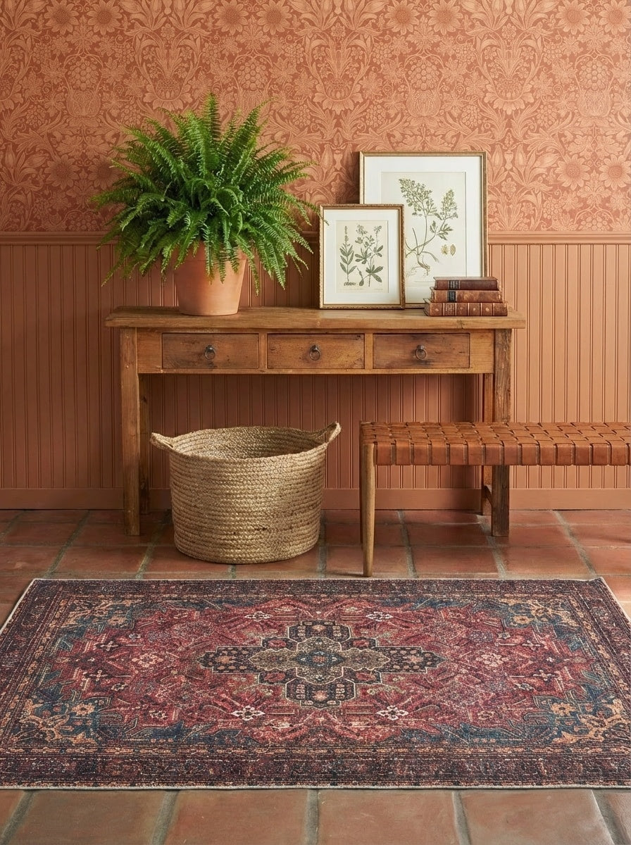Crimson - Ruby & Teal Rug