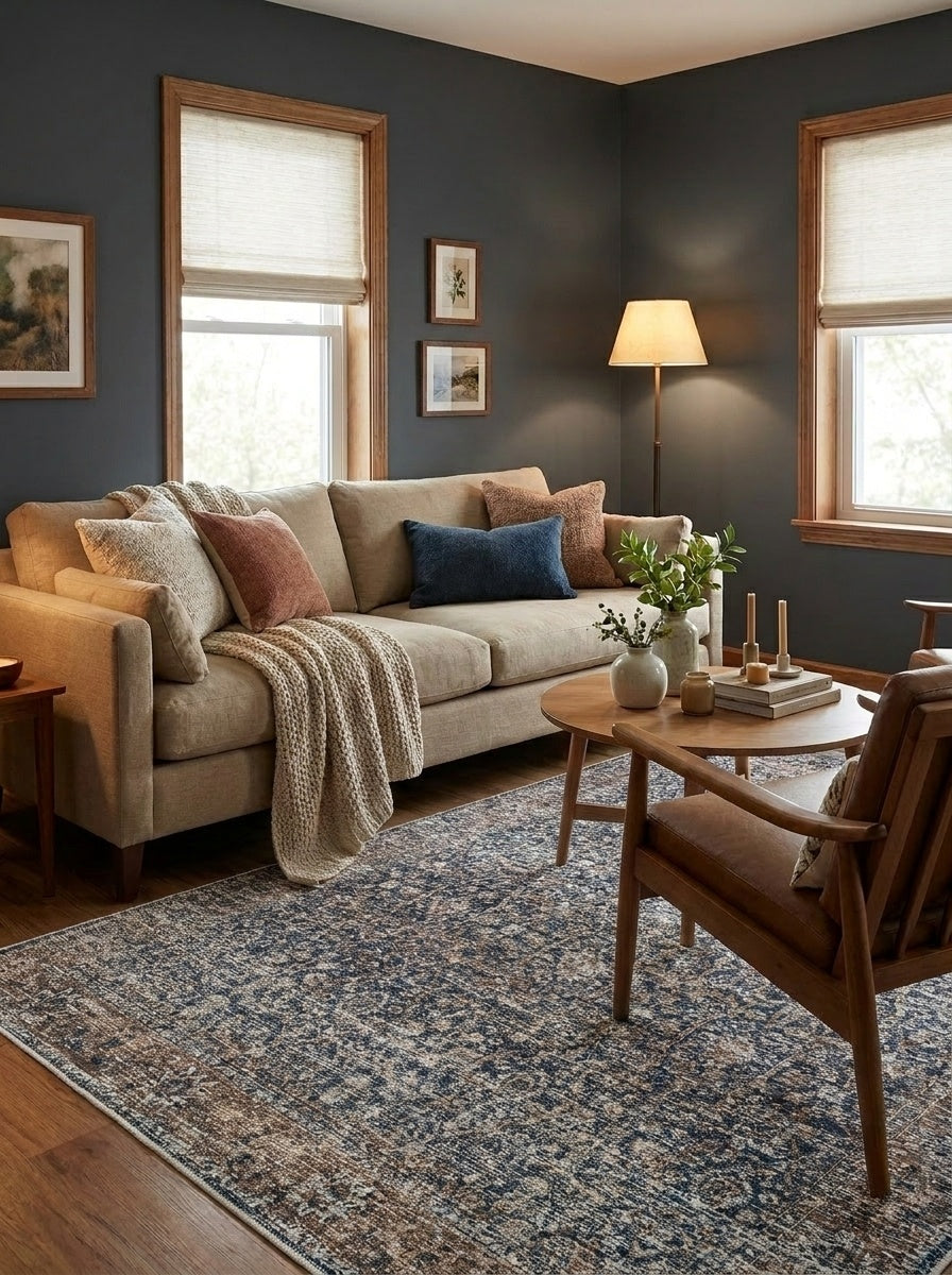 Hudson - Indigo & Camel Rug
