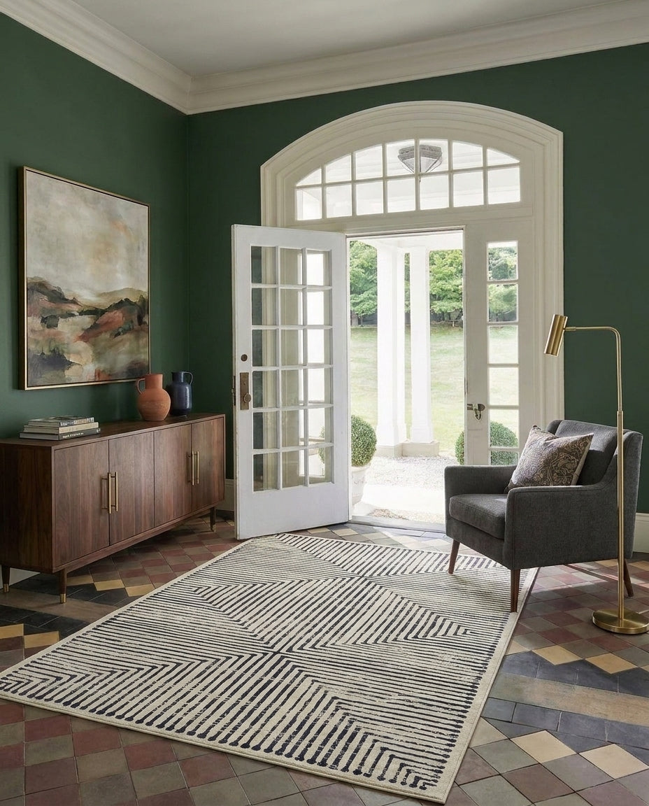 Hampton - Black & Ivory Rug