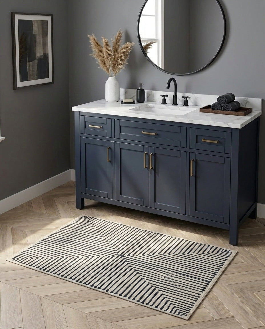 Hampton - Black & Ivory Rug