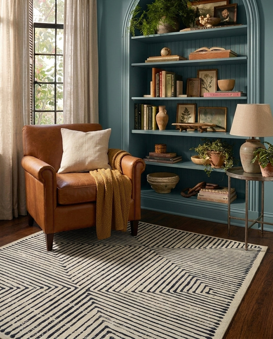 Hampton - Black & Ivory Rug