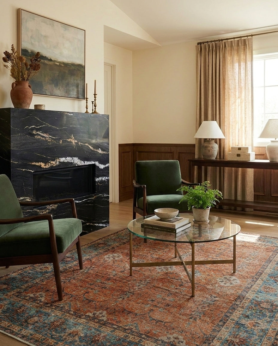 Aurora - Sunset Teal Rug