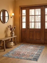 June - Terracotta & Blue Rug