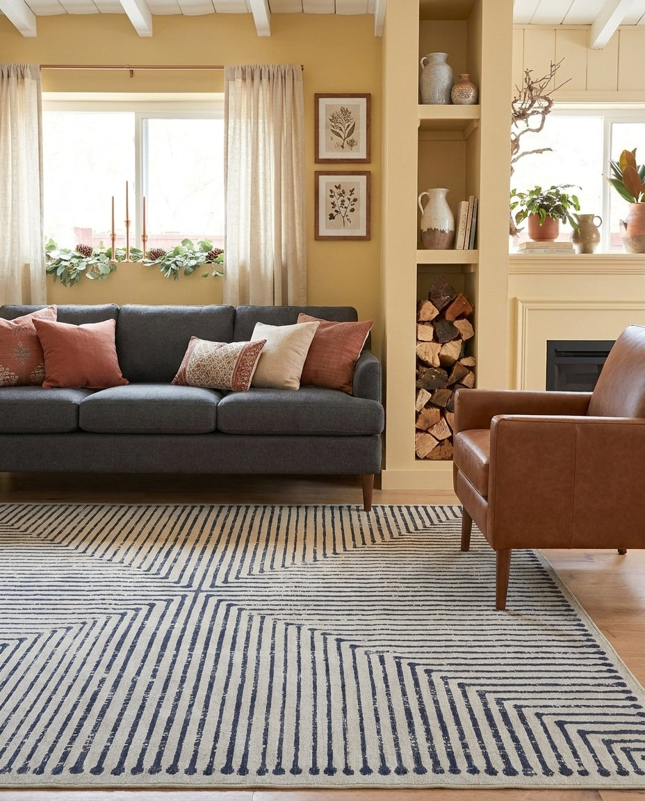 Hampton - Black & Ivory Rug