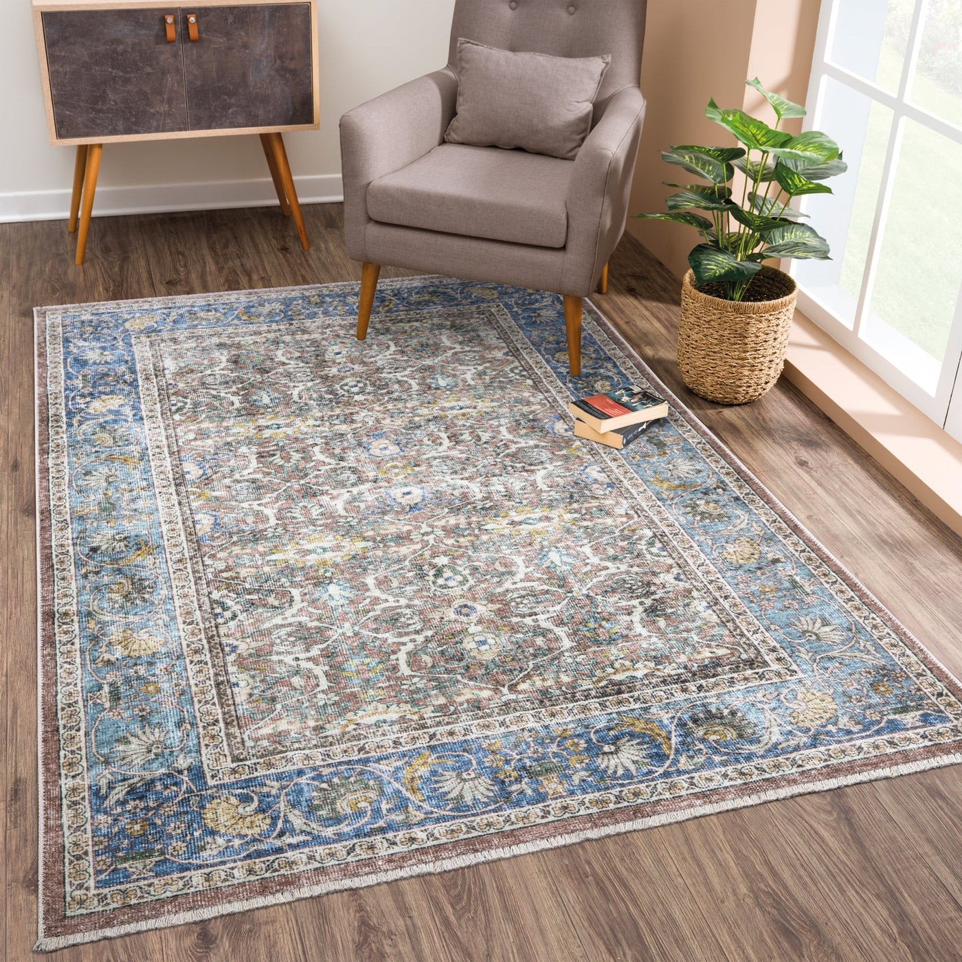 Caria CR-08 Traditional Washable Rug | Non-Slip