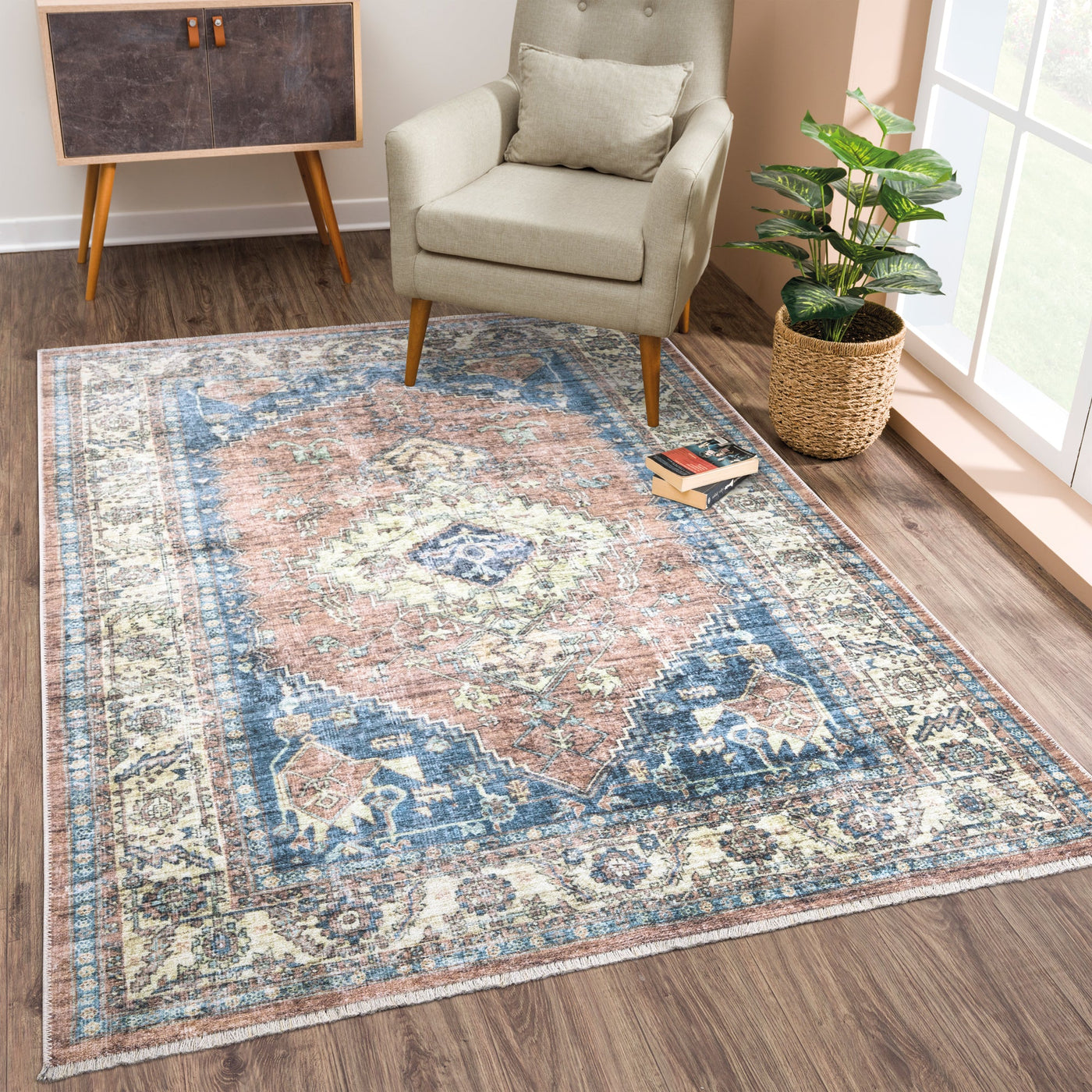 Caria CR-11 Traditional Washable Rug | Non-Slip