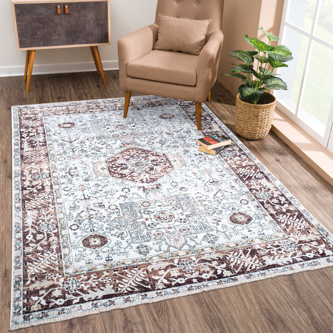 Caria CR-03 Traditional Persian Beige / Brown Rug