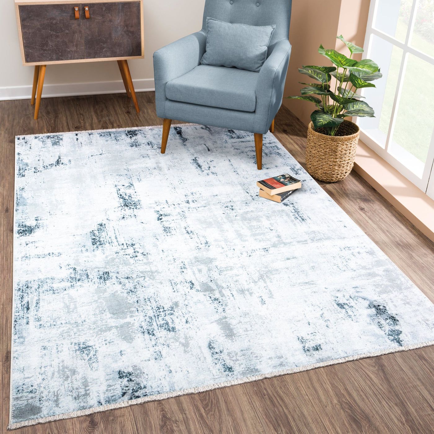 Caria CR-27 Modern Abstract Washable Rug | Non-Slip