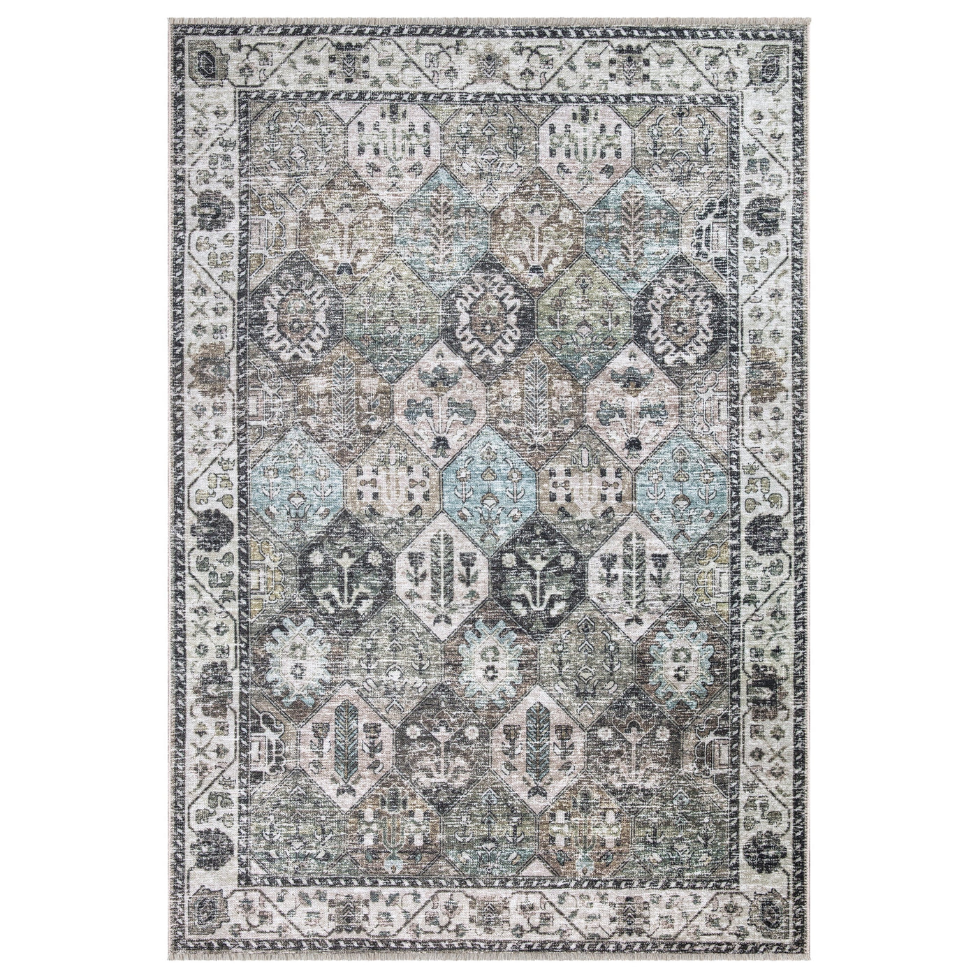 Caria CR-16 Traditional Washable Rug | Non-Slip