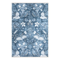 Caria CR-28 Floral Washable Rug | Non-Slip