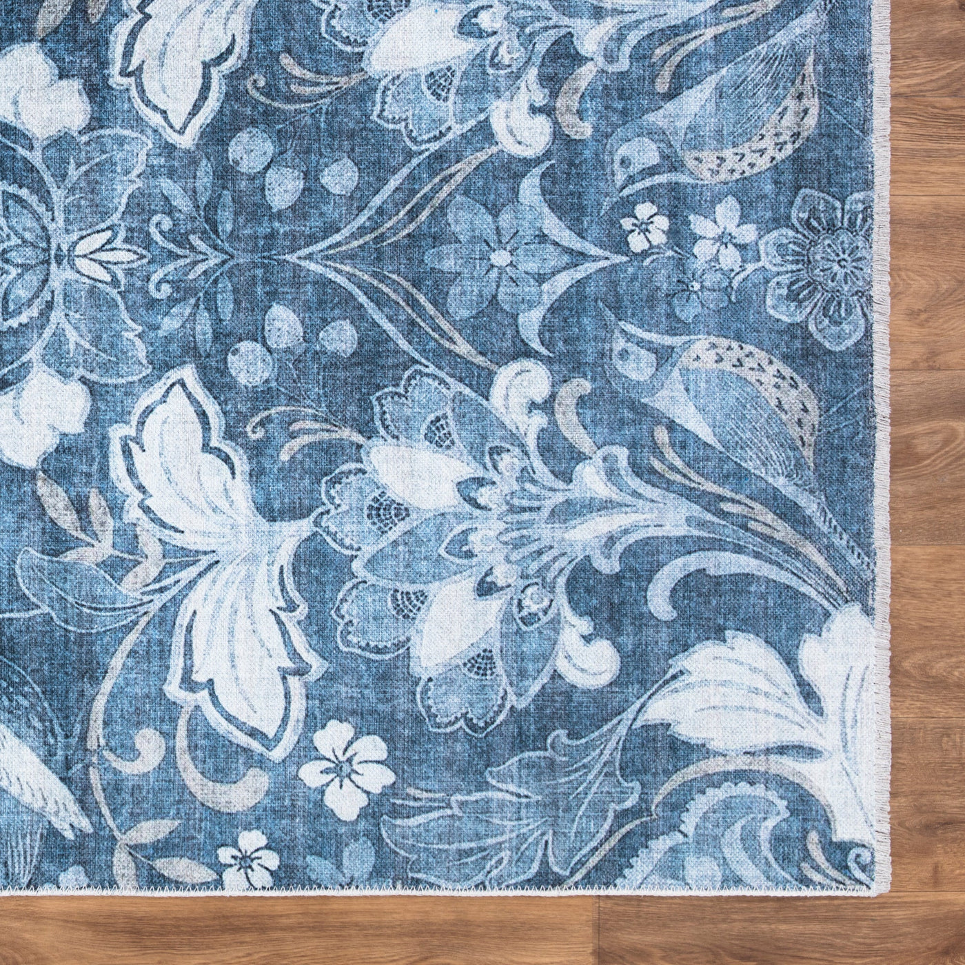 Caria CR-28 Floral Washable Rug | Non-Slip