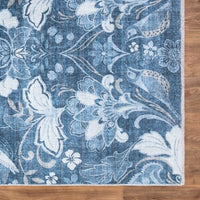 Caria CR-28 Floral Washable Rug | Non-Slip