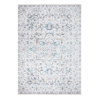 Caria CR-06 Traditional Persian Seashell / Teal Blue Rug