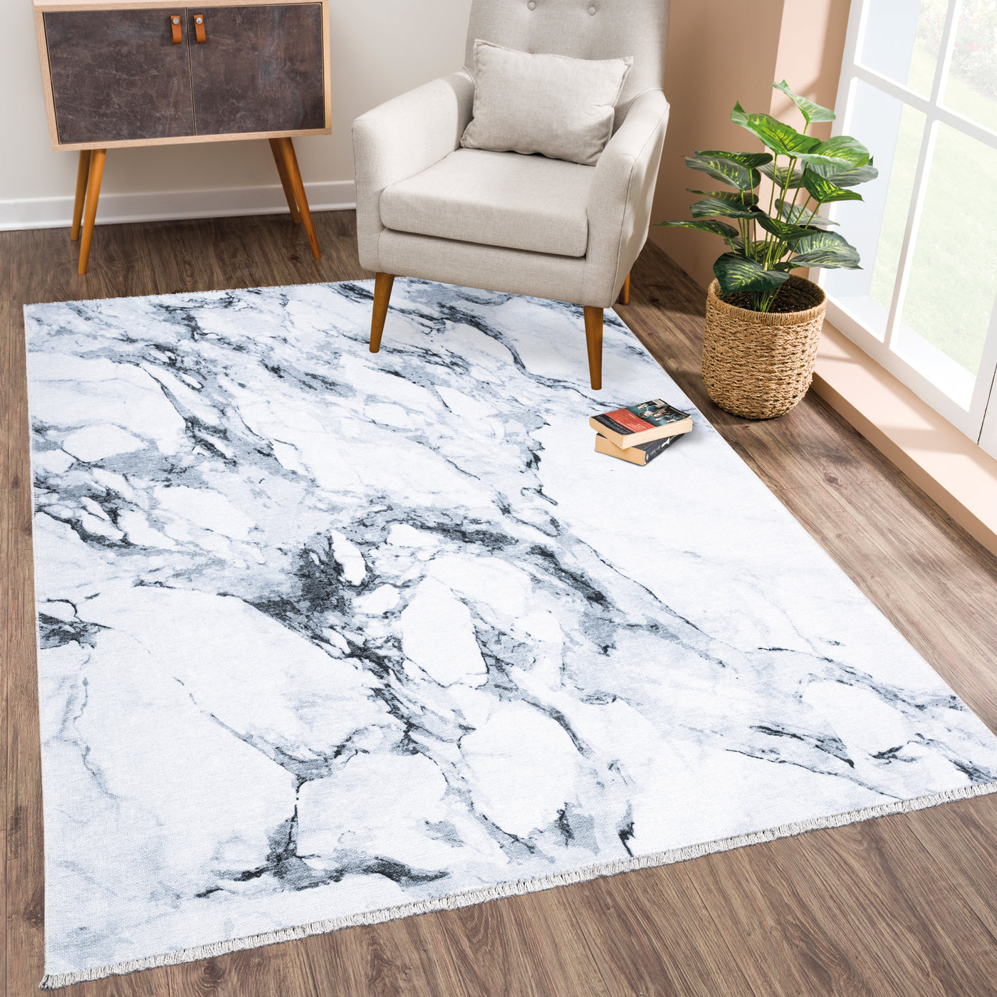 Caria CR-36 Modern Abstract Grey Rug