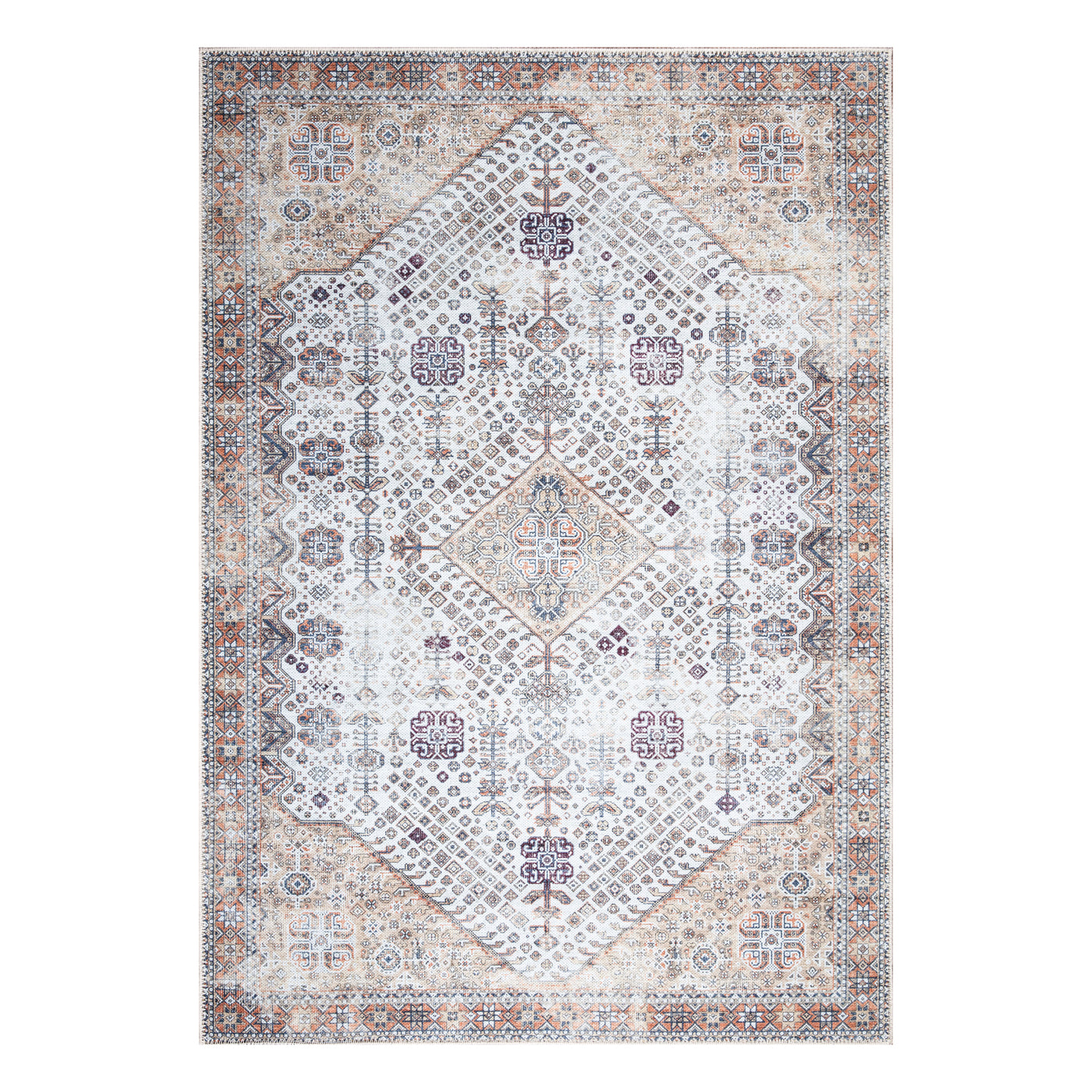 Ionia IO-40 Traditional Medallion Brown Rug