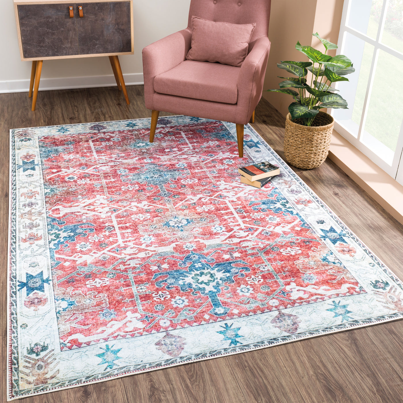 Ionia IO-30 Traditional Washable Rug | Non-Slip