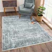 Caria CR-20 Geometric Washable Rug | Non-Slip
