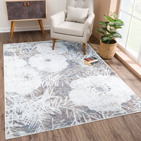 Ionia IO-33 Modern Floral Washable Rug | Non-Slip