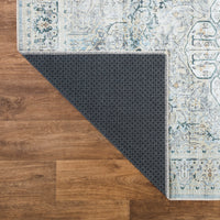 Ionia IO-43 Traditional Medallion Cream Light Blue Teal Rug
