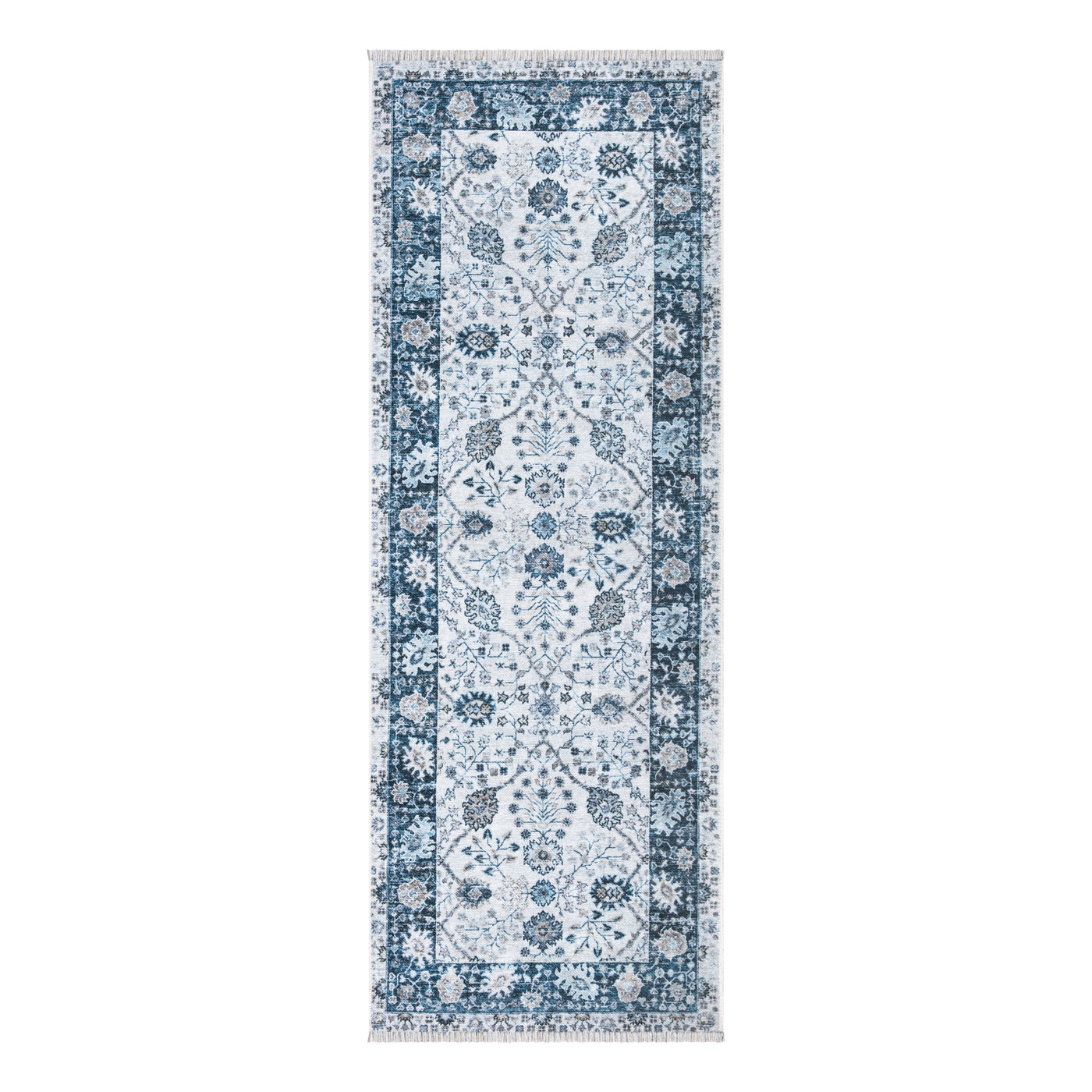 Caria CR-38 Traditional Bordered Blue Rug