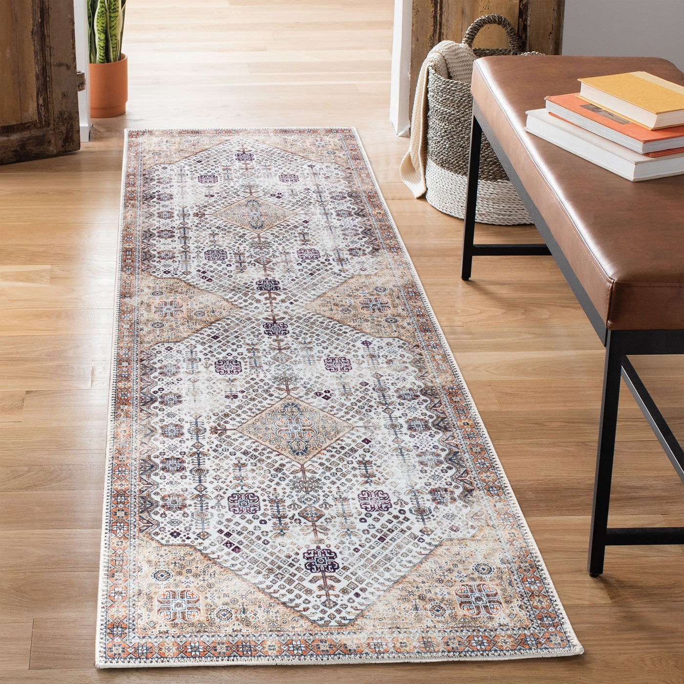Ionia IO-40 Traditional Medallion Brown Rug