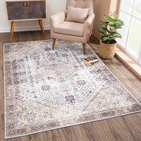 Ionia IO-40 Traditional Medallion Brown Rug