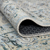 Ionia IO-43 Traditional Medallion Cream Light Blue Teal Rug