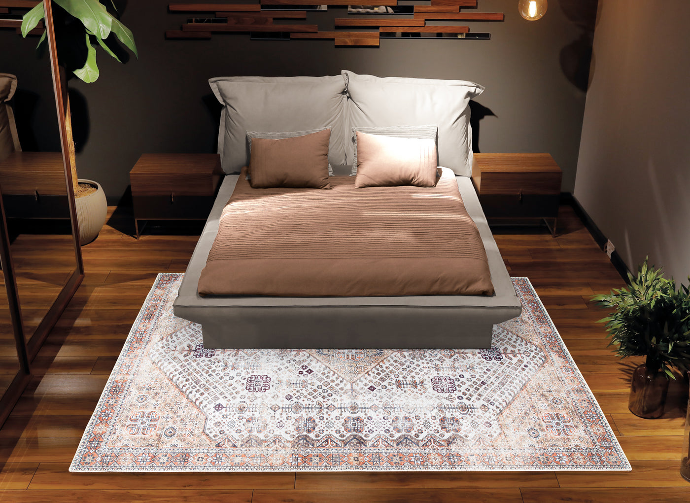 Ionia IO-40 Traditional Medallion Brown Rug