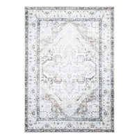 Ionia IO-35 Traditional Washable Rug | Brown/Beige/Charcoal | Non-Slip