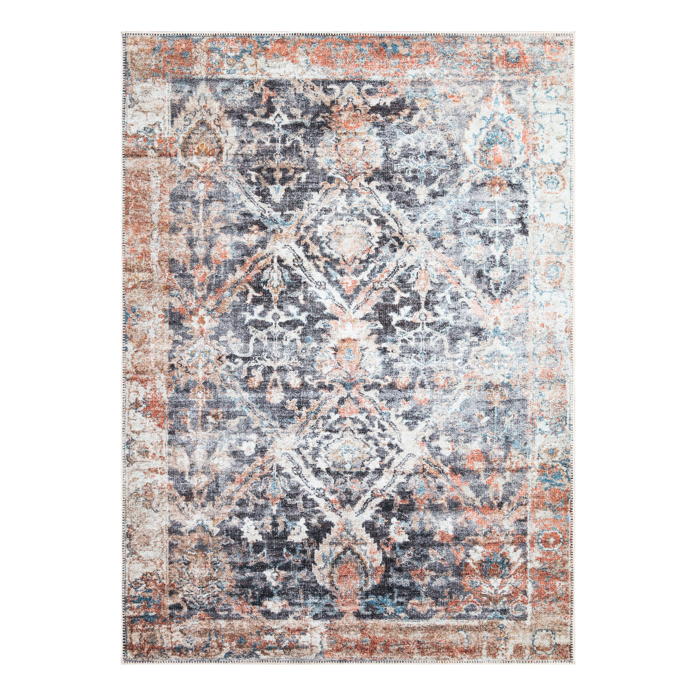 Ionia IO-34 Non-Slip Traditional Washable Rug | Non-Slip