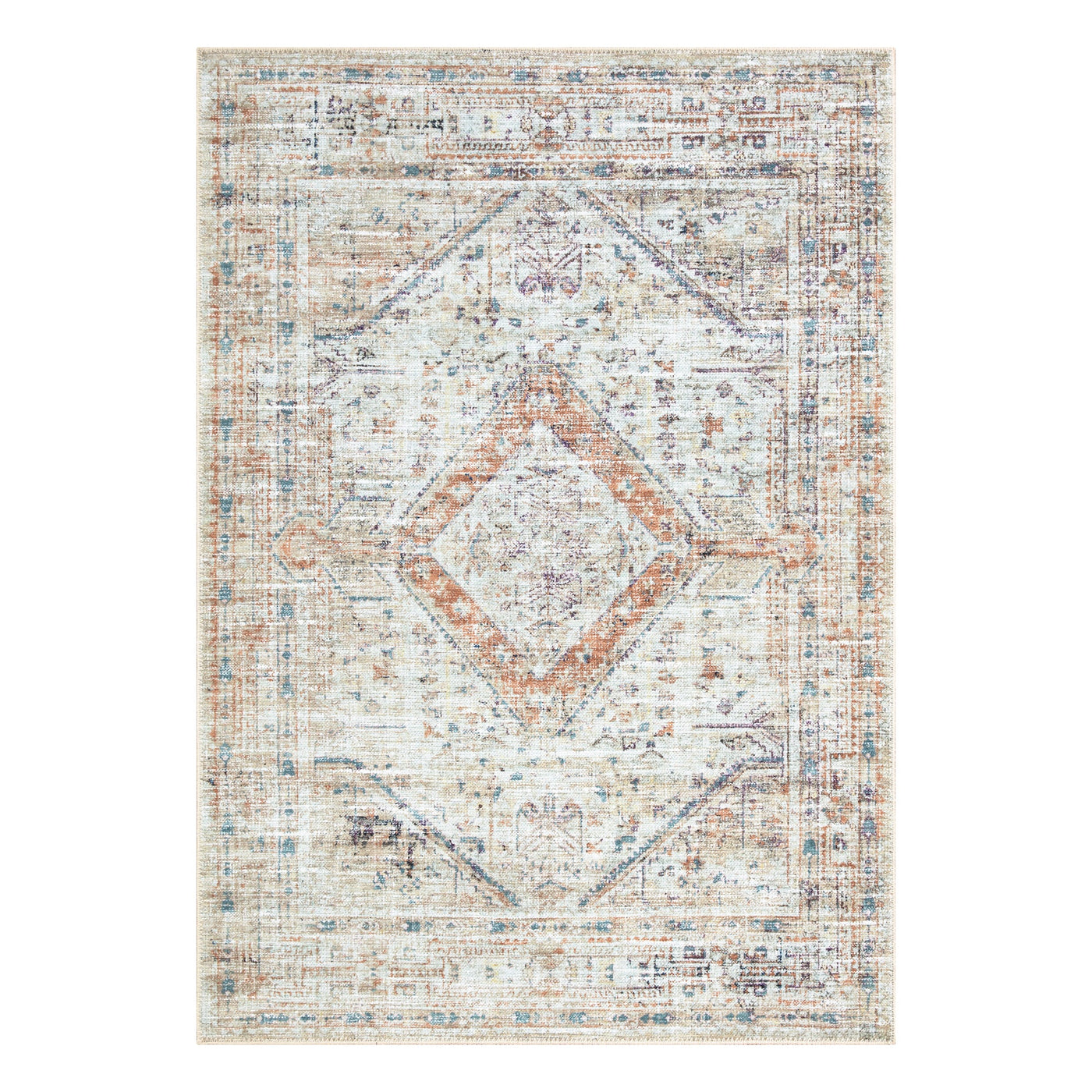 Ionia IO-17 Traditional Washable Rug | Non-Slip