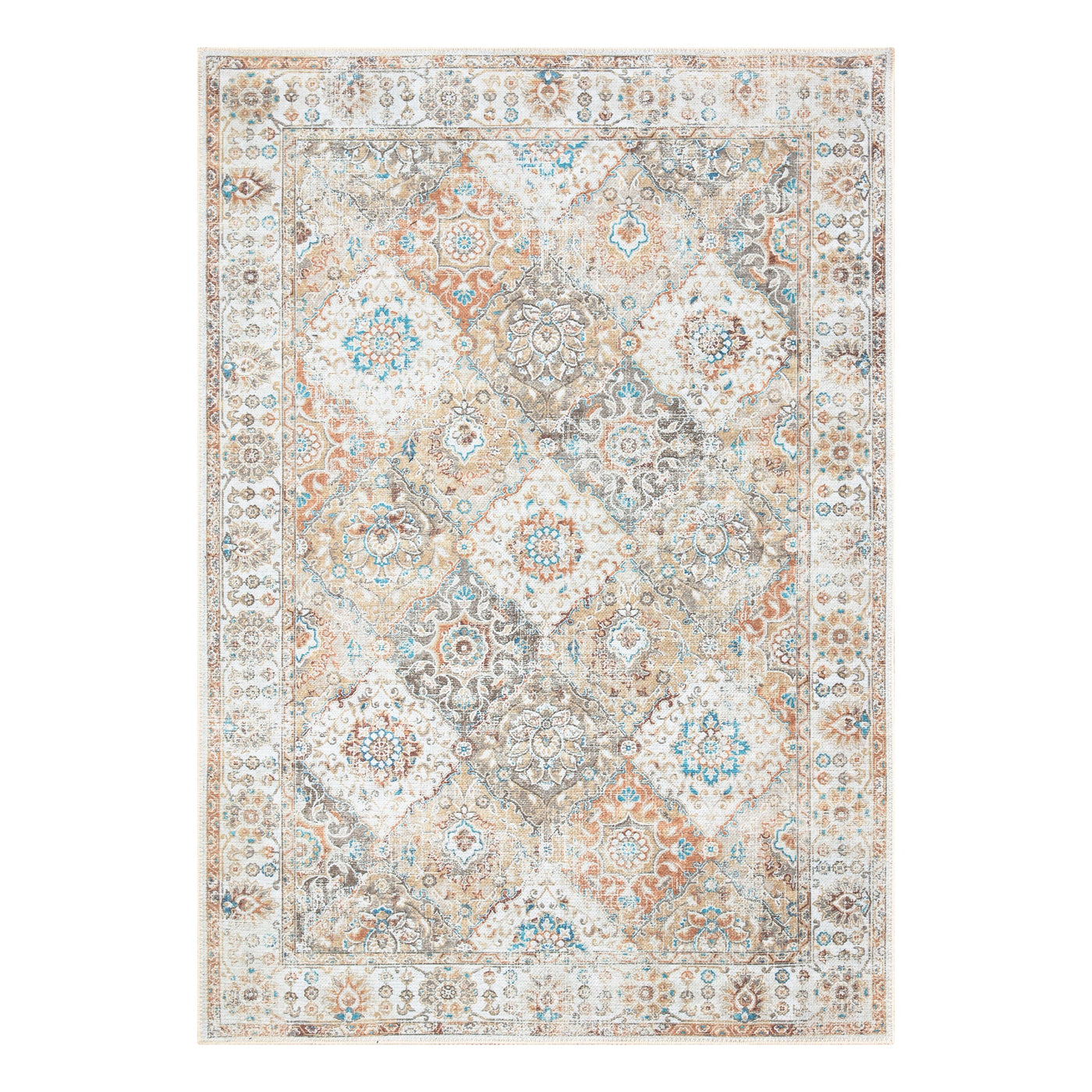 Ionia IO-13 Traditional Washable Rug | Non-Slip