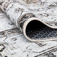 Ionia IO-35 Traditional Washable Rug | Brown/Beige/Charcoal | Non-Slip