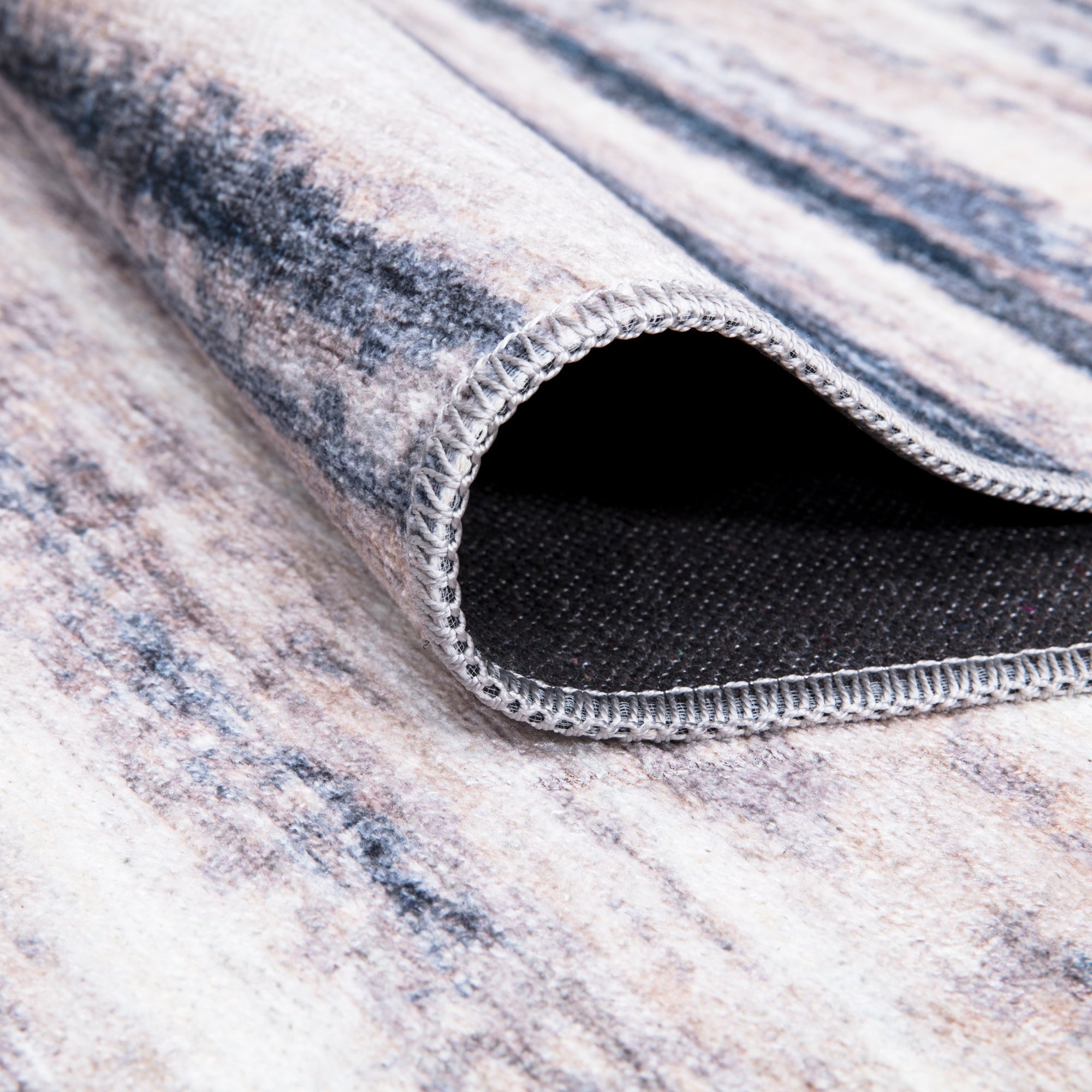 Washable Non-Slip Modern Ombre Beige and Blue Area Rugs and Runners ...