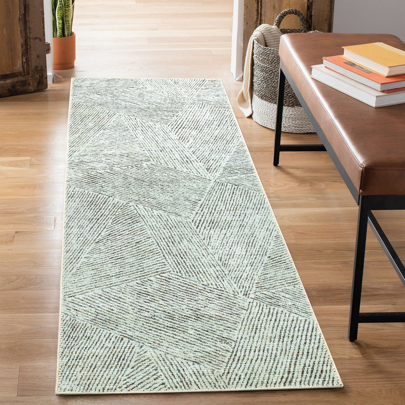 Ionia IO-15 Modern Geometric Washable Rug | Non-Slip