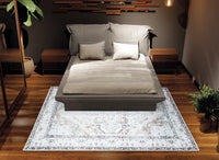 Ionia IO-35 Traditional Washable Rug | Brown/Beige/Charcoal | Non-Slip