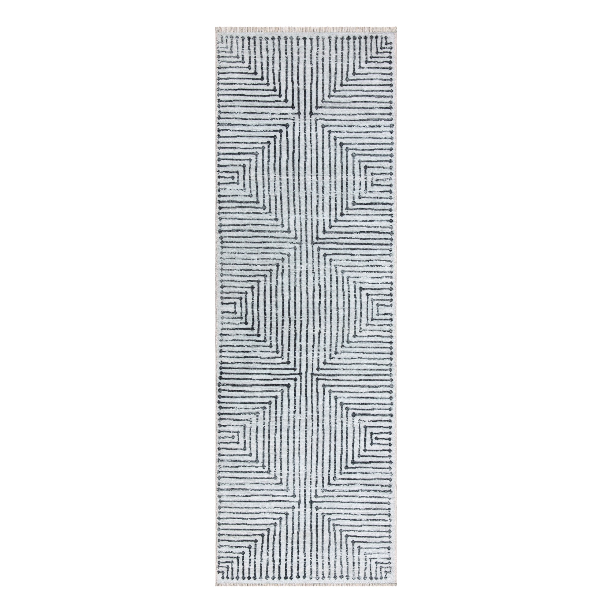 Caria CR-22 Striped Washable Rug Non-Slip