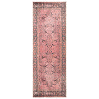 Ionia IO-49 Washable Non-Slip Traditional Bordered Soft Pink Area Rug