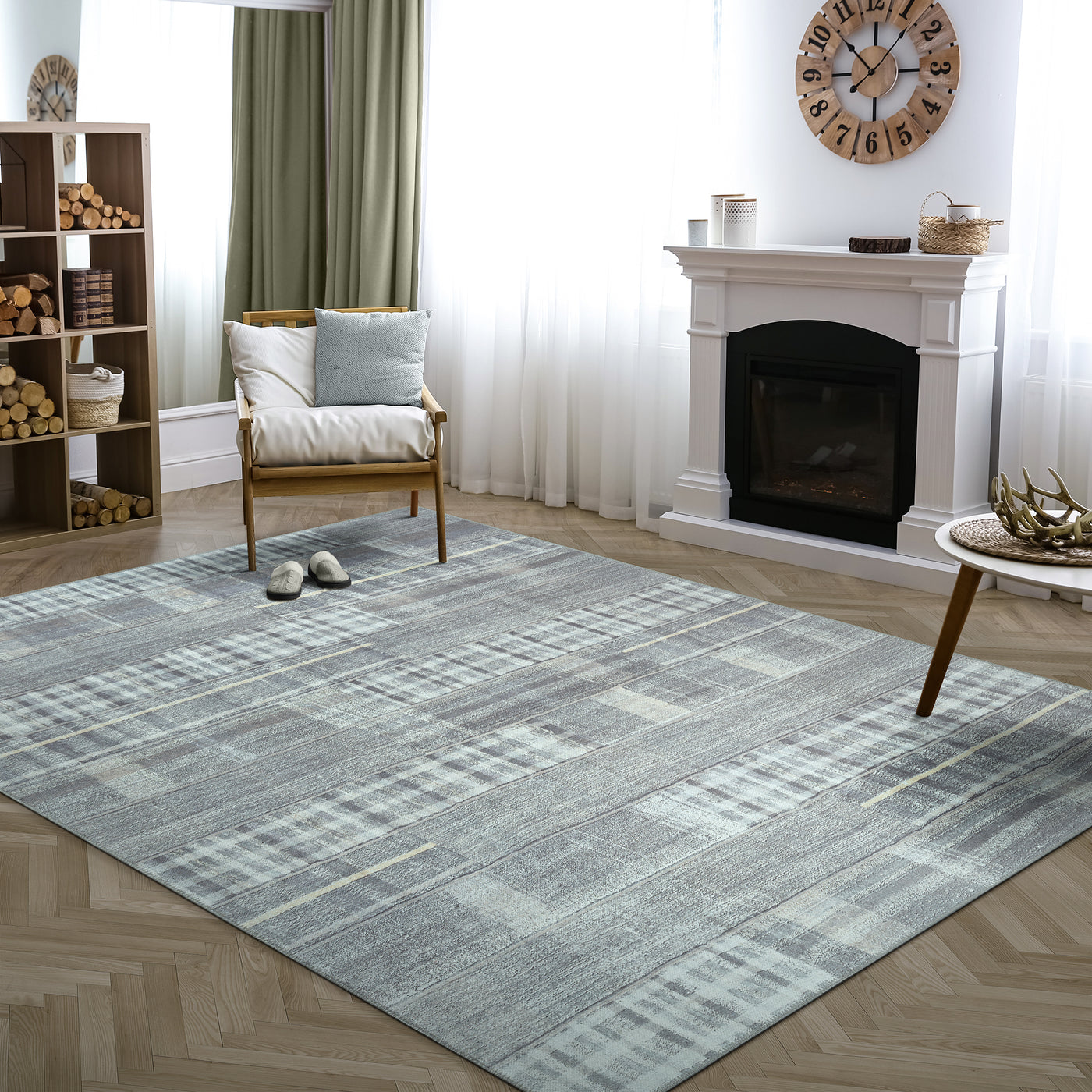 Ionia IO-54 Striped Grey Rug