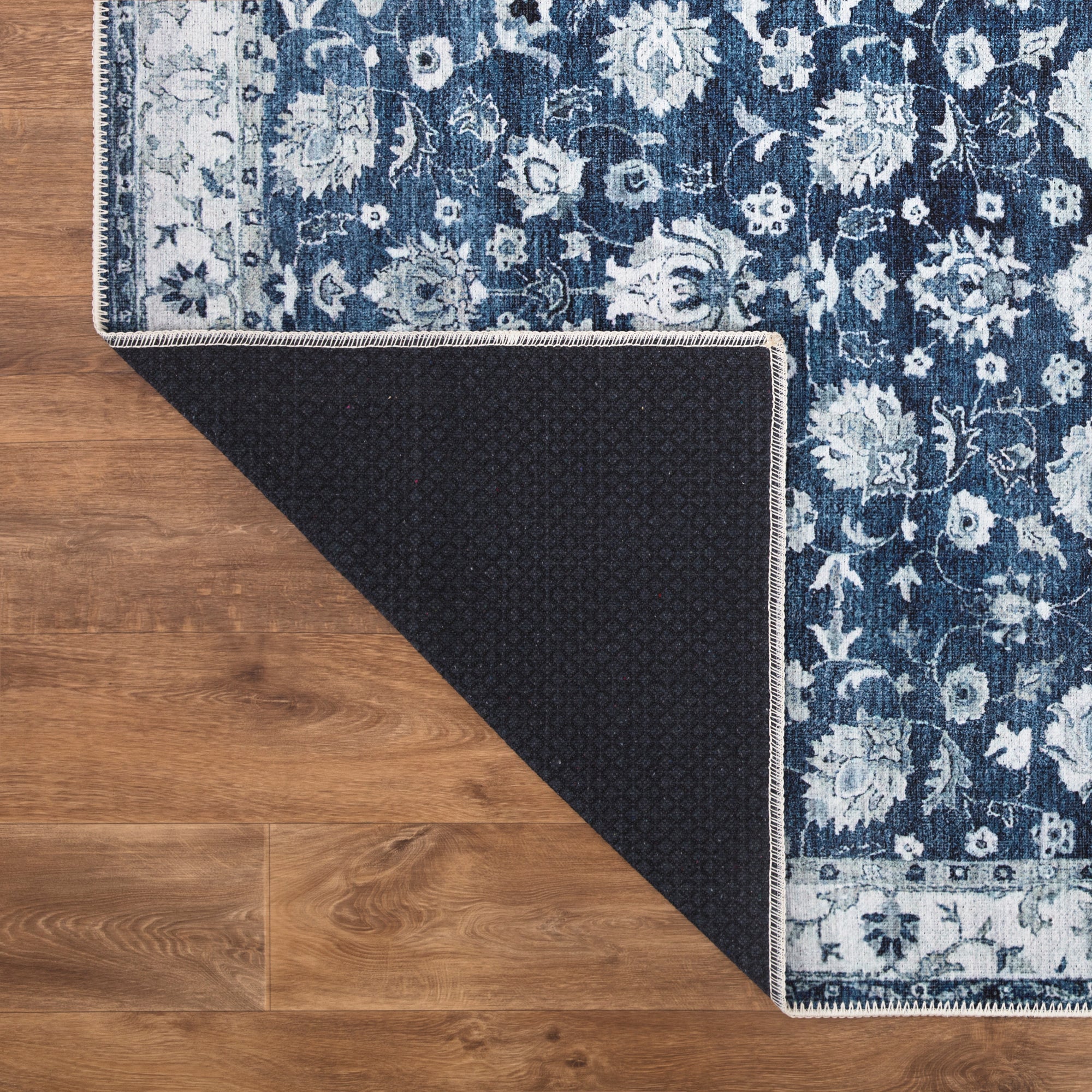 Traditional Bordered Blue Rug – Bloom Rugs