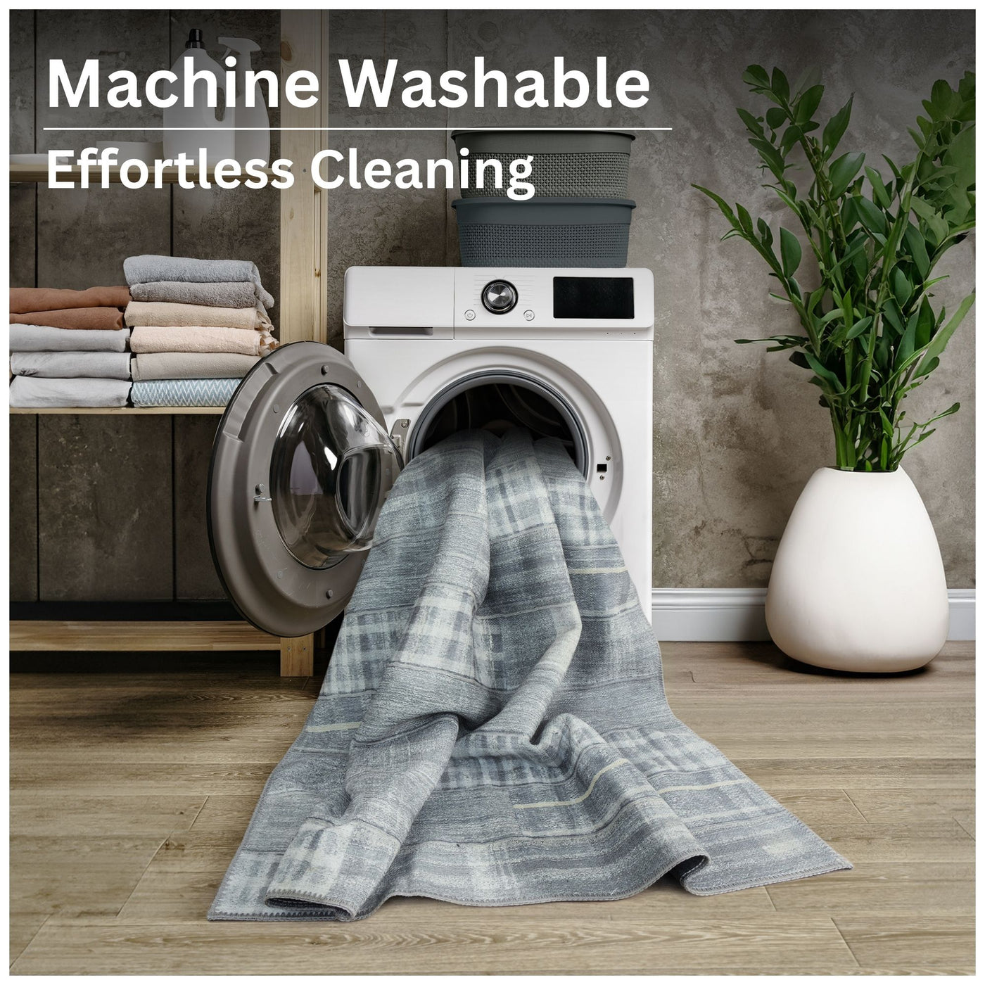 Ionia IO-54 Striped Grey Rug