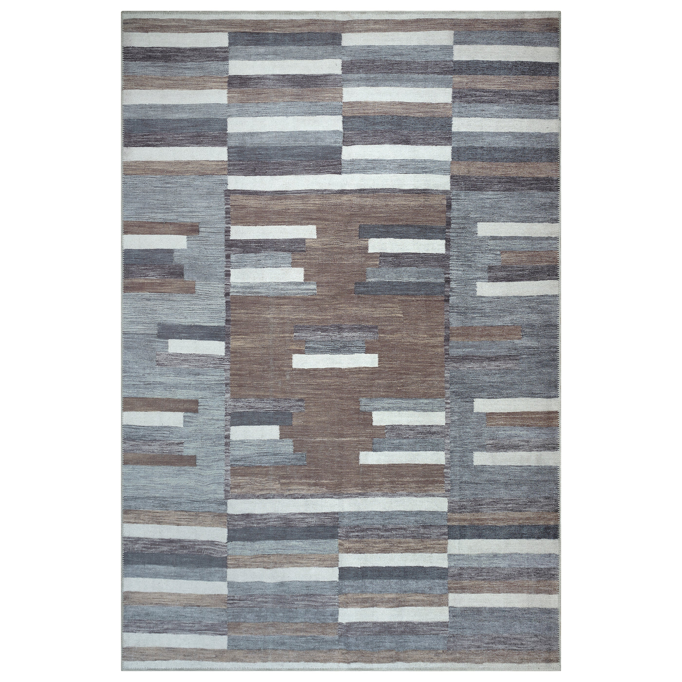 Ionia IO-55 Striped Blue and Brown Rug