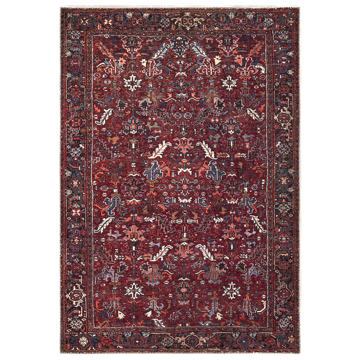 Traditional Bordered Red Rug – Bloom Rugs