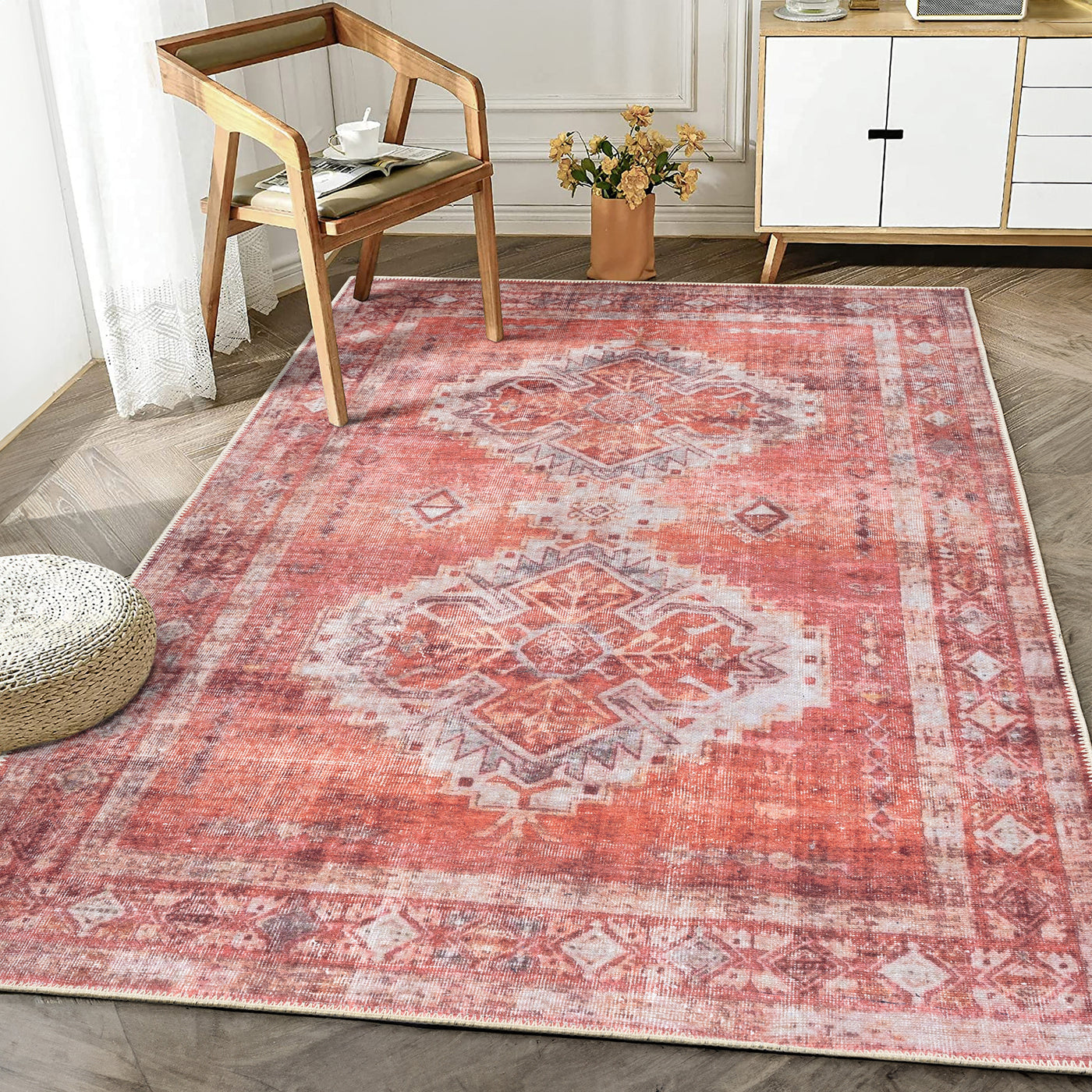 Ionia IO-65 Traditional Medallion Pink Rug