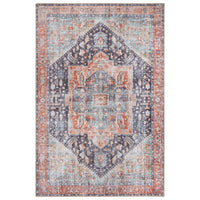 Ionia IO-59 Traditional Medallion Multicolor Washable Rug | Non-Slip