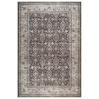 Ionia IO-61 Traditional Bordered Charcoal and Beige Rug