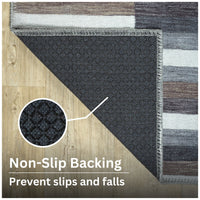 Ionia IO-55 Striped Blue and Brown Rug
